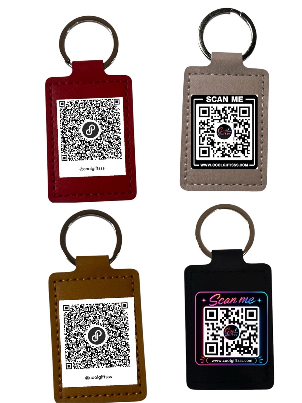 QR Code Keychain leather pick one with your closet QR